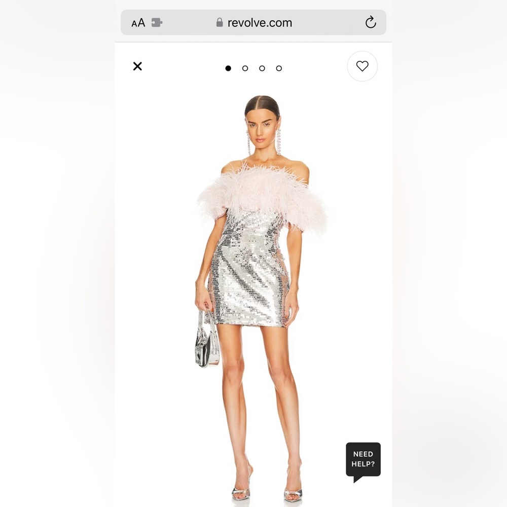 Bronx and Banco Lola sequins mini dress in silver and rose. Size small (4). NWT